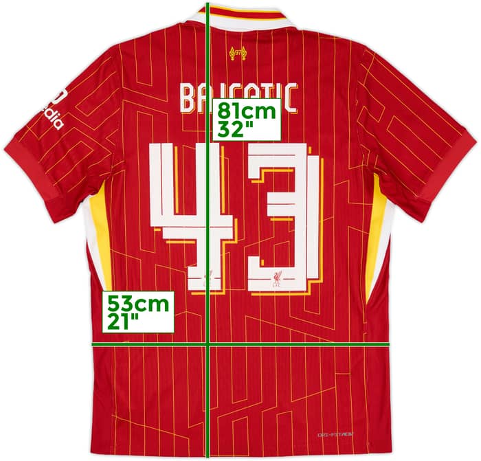2024-25 Liverpool Authentic Home Shirt Bajcetic #43 - 8/10 - (L)