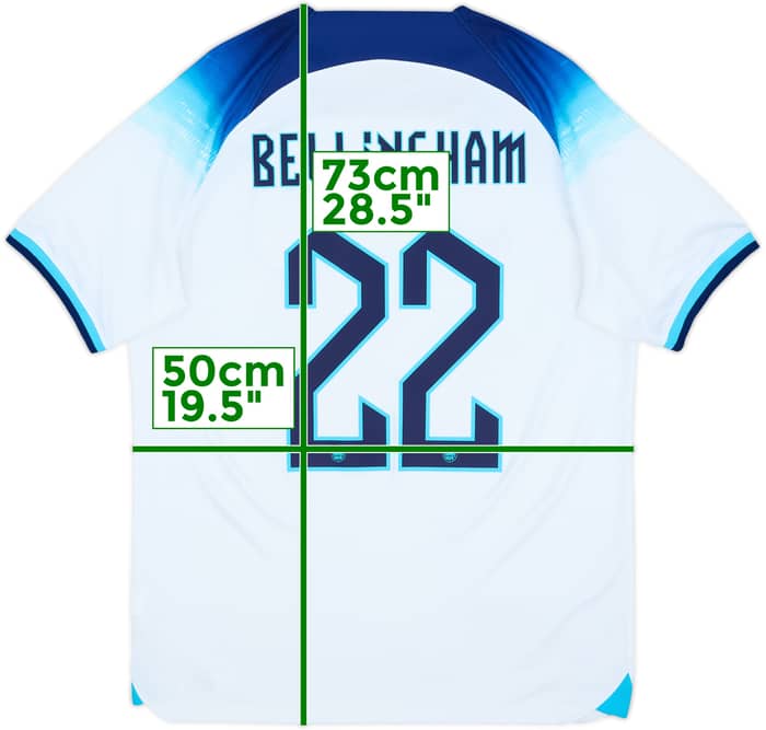 2022-23 England Home Shirt Bellingham #22 - 9/10 - (M)