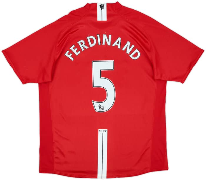 2007-09 Manchester United Home Shirt Ferdinand #5 - 5/10 - (L)