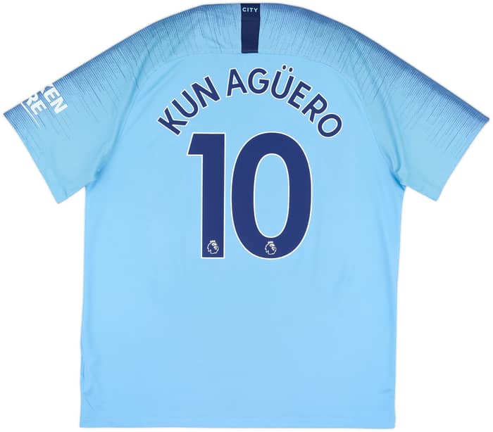 2018-19 Manchester City Home Shirt Kun Aguero #10 - 6/10 - (XL)