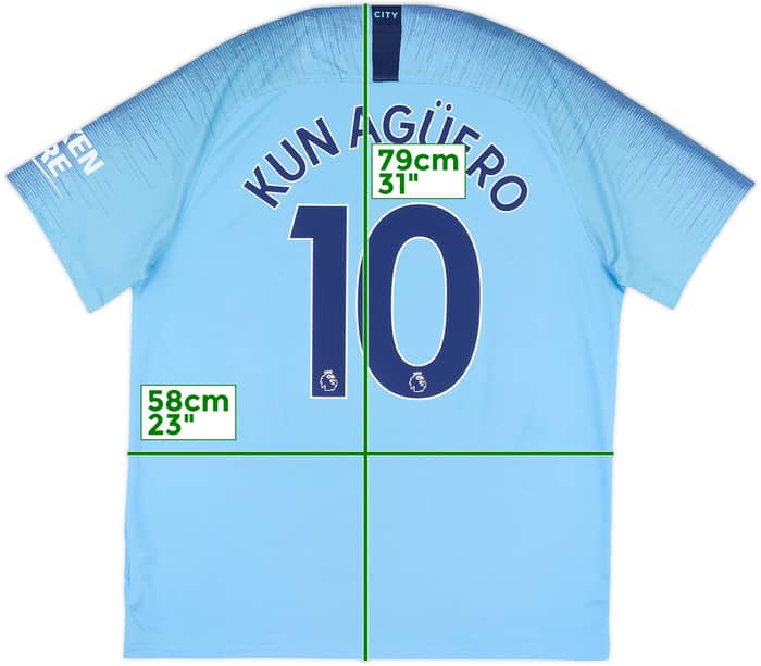 2018-19 Manchester City Home Shirt Kun Aguero #10 - 6/10 - (XL)