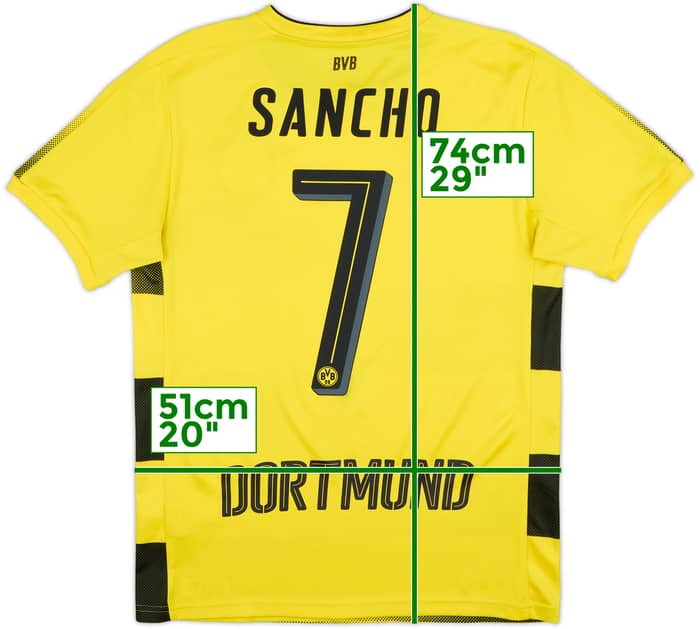 2017-18 Borussia Dortmund Home Shirt Sancho #7 - 8/10 - (S)