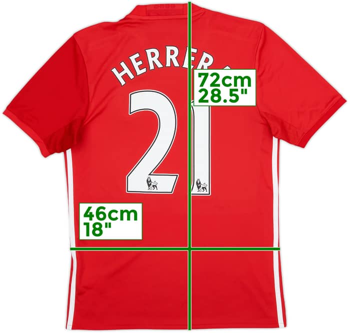 2016-17 Manchester United Home Shirt Herrera #21 - 9/10 - (S)