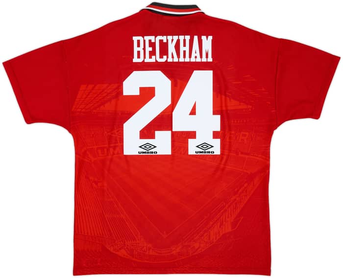 1994-96 Manchester United Home Shirt Beckham #24 - 8/10 - (XL)