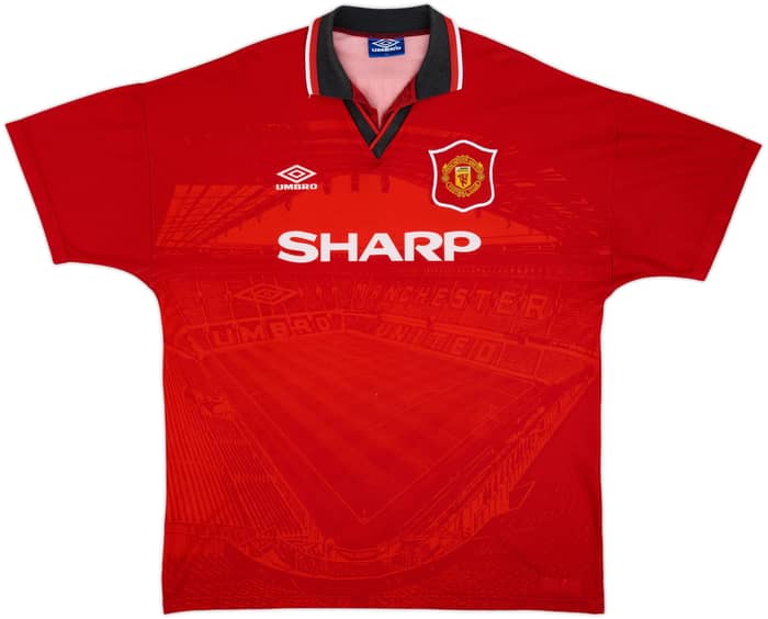 1994-96 Manchester United Home Shirt Beckham #24 - 8/10 - (XL)