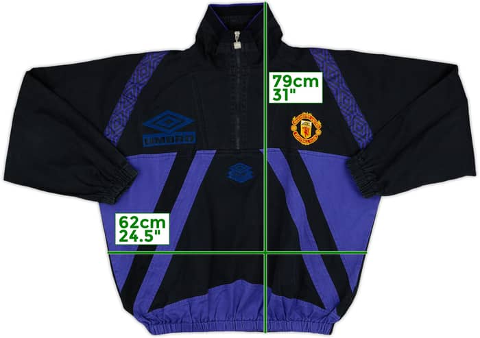 1996-97 Manchester United Umbro 1/4 Zip Drill Top - 8/10 - (XL)