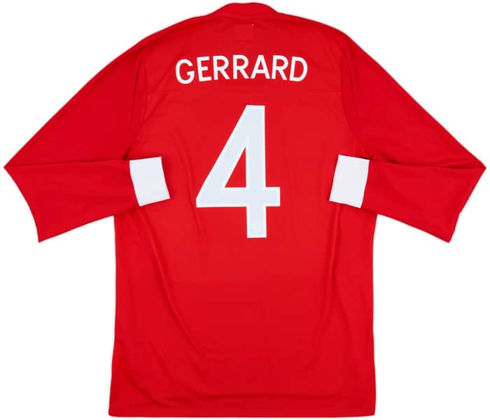 2010-11 England Away L/S Shirt Gerrard #4 - 8/10 - (L)