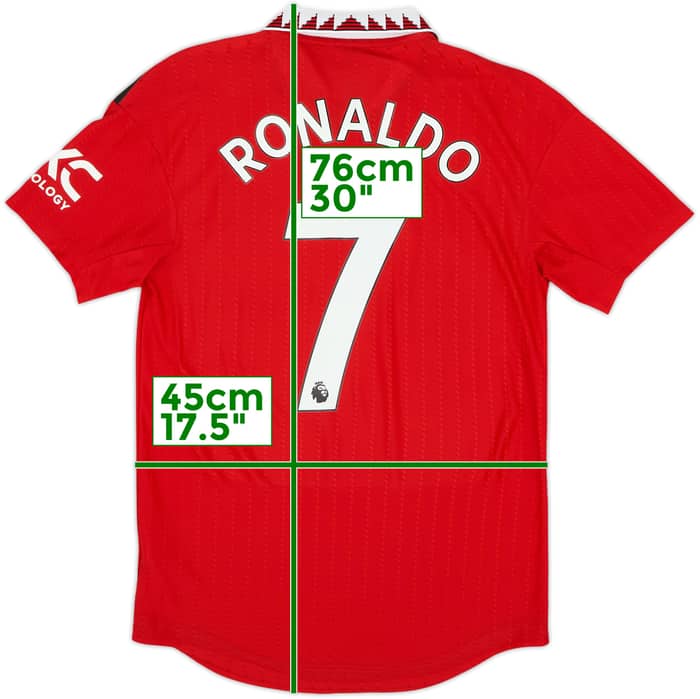 2022-23 Manchester United Authentic Home Shirt Ronaldo #7 - 8/10 - (S)