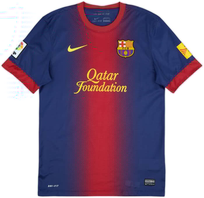 2012-13 Barcelona Home Shirt Pique #3 - 7/10 - (S)