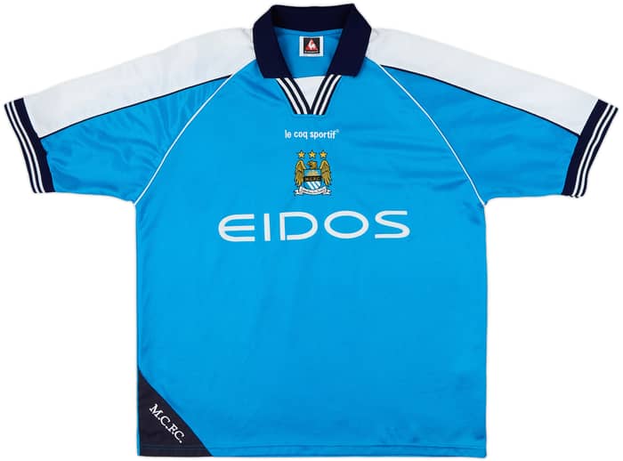 1999-01 Manchester City Home Shirt Goater #10 - 8/10 - (L)