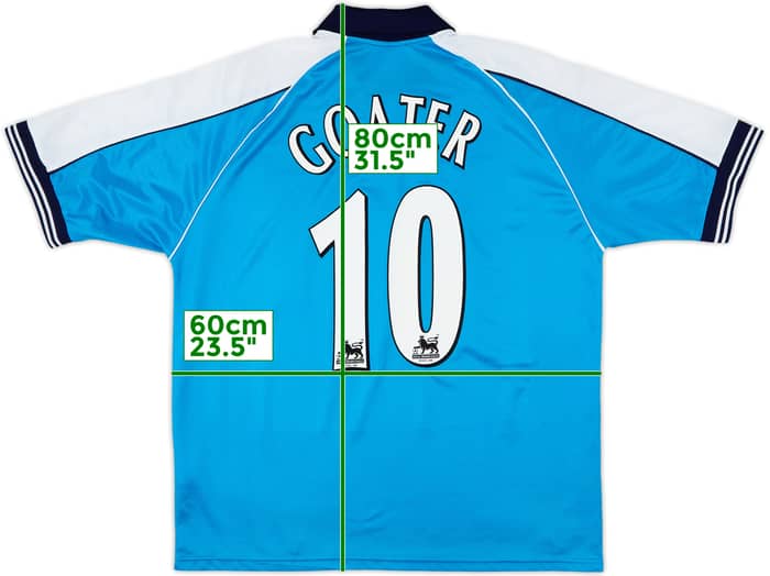 1999-01 Manchester City Home Shirt Goater #10 - 8/10 - (L)