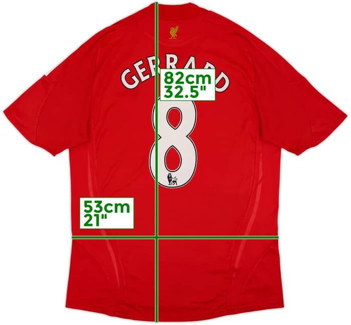 2008-10 Liverpool Home Shirt Gerrard #8 - 7/10 - (L)