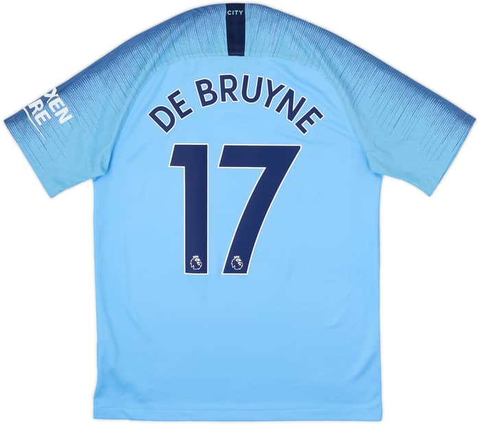 2018-19 Manchester City Home Shirt De Bruyne #17 - 10/10 - (M)