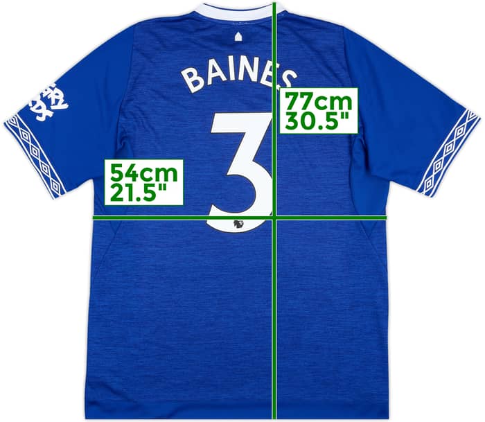 2018-19 Everton Home Shirt Baines #3 - 6/10 - (M)