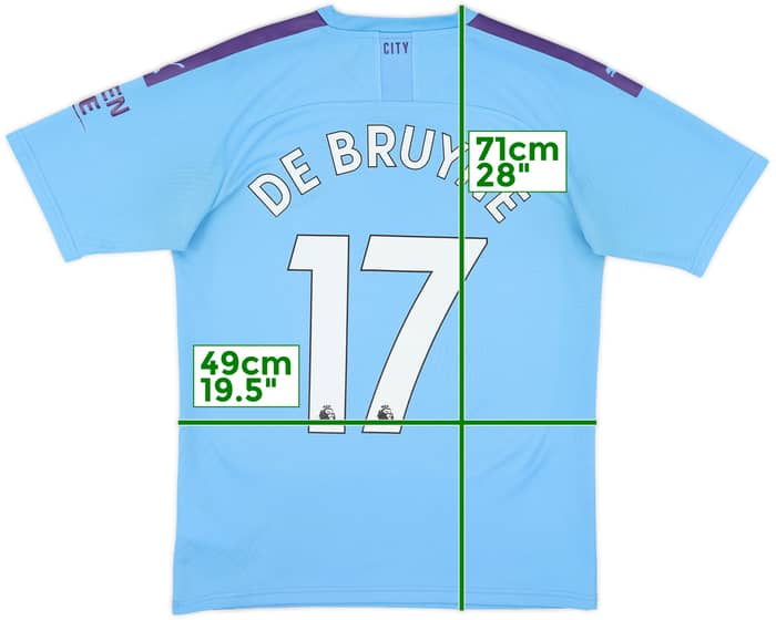 2019-20 Manchester City Home Shirt De Bruyne #17 - 8/10 - (M)