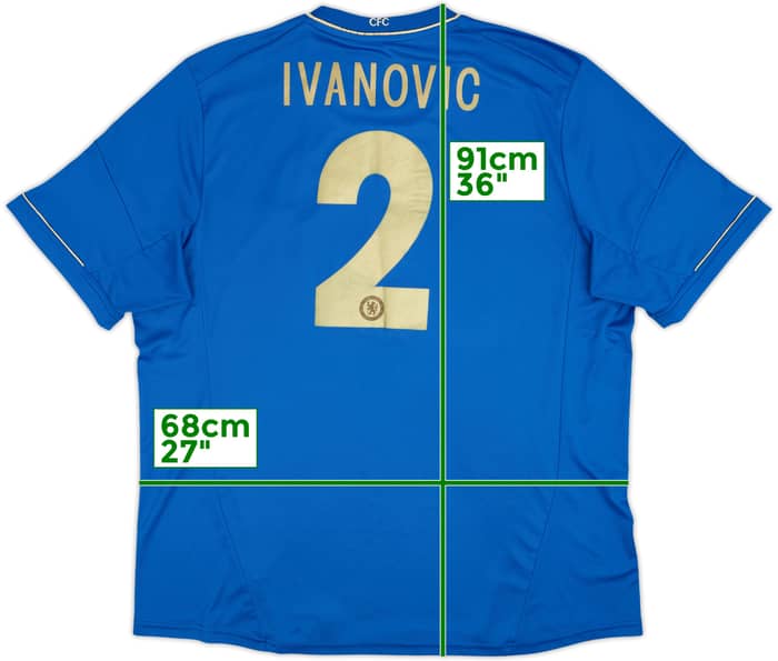 2012-13 Chelsea Home Shirt Ivanovic #2 - 6/10 - (XXL)