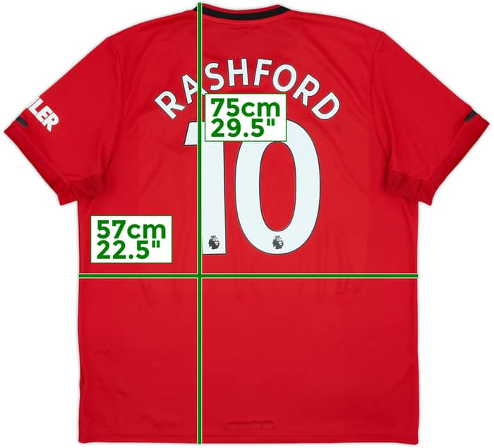 2019-20 Manchester United Home Shirt Rashford #10 - 6/10 - (XL)
