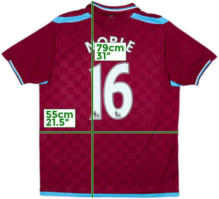 2009-10 West Ham Home Shirt Noble #16 - 9/10 - (L)