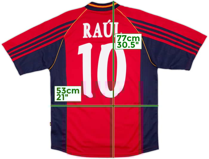 1998-99 Spain Home Shirt Raul #10 - 10/10 - (M)