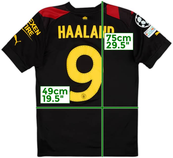 2022-23 Manchester City Away Shirt Haaland #9 - 9/10 - (S)