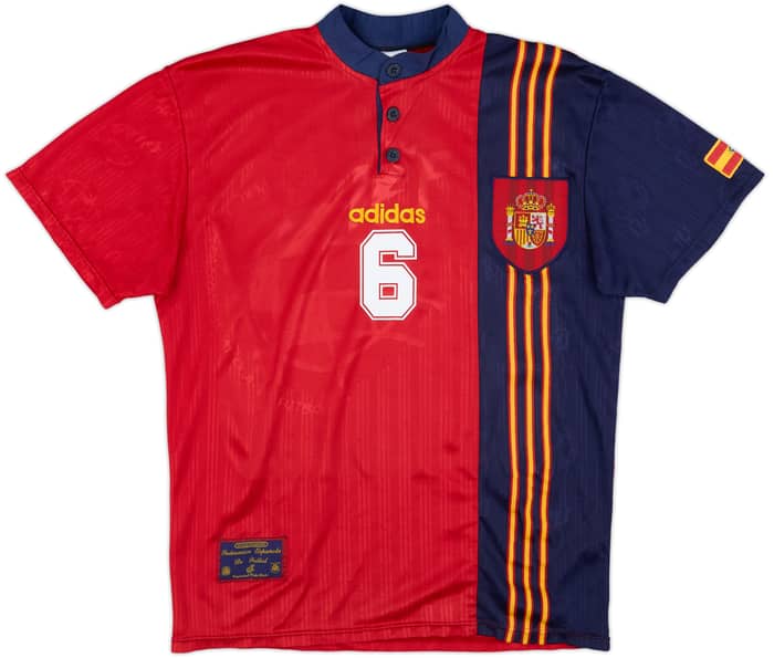 1996-98 Spain Home Shirt R.Hierro #6 - 8/10 - (L)