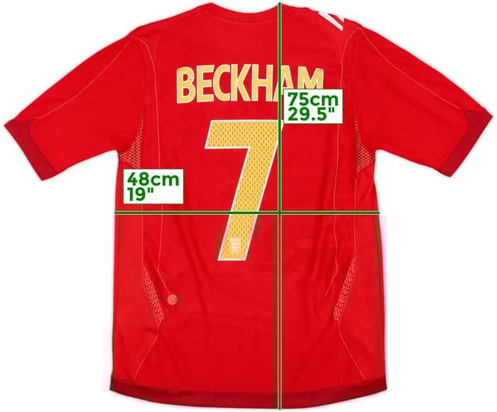 2006-08 England Away Shirt Beckham #7 - 6/10 - (S)