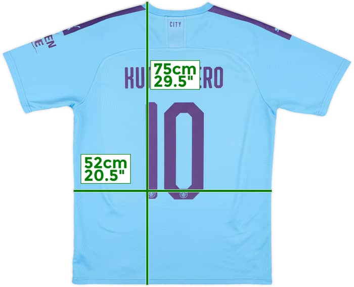 2019-20 Manchester City Home Shirt Kun Aguero #10 - 8/10 - (L)