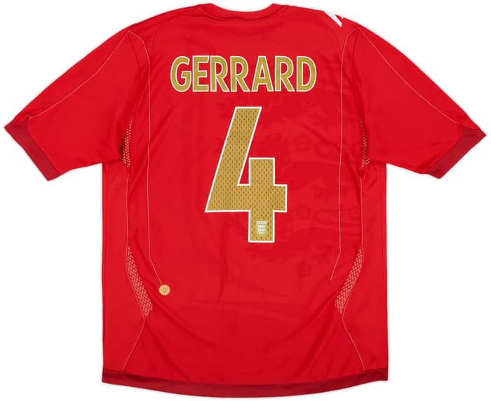 2006-08 England Away Shirt Gerrard #4 - 6/10 - (M)
