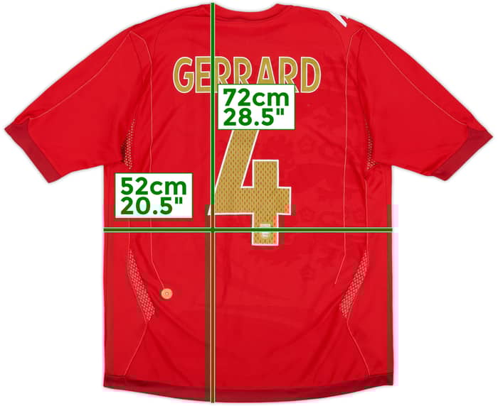 2006-08 England Away Shirt Gerrard #4 - 6/10 - (M)