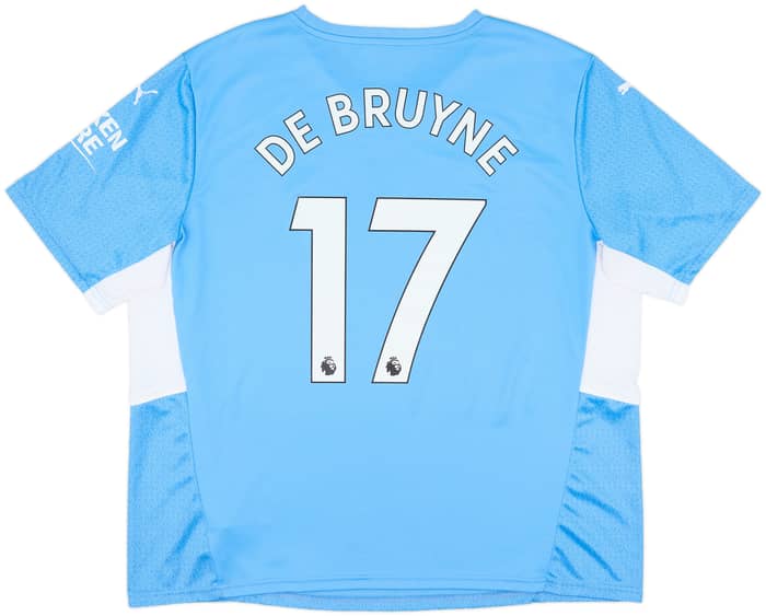 2021-22 Manchester City Home Shirt De Bruyne #17 - 9/10 - (XXL)