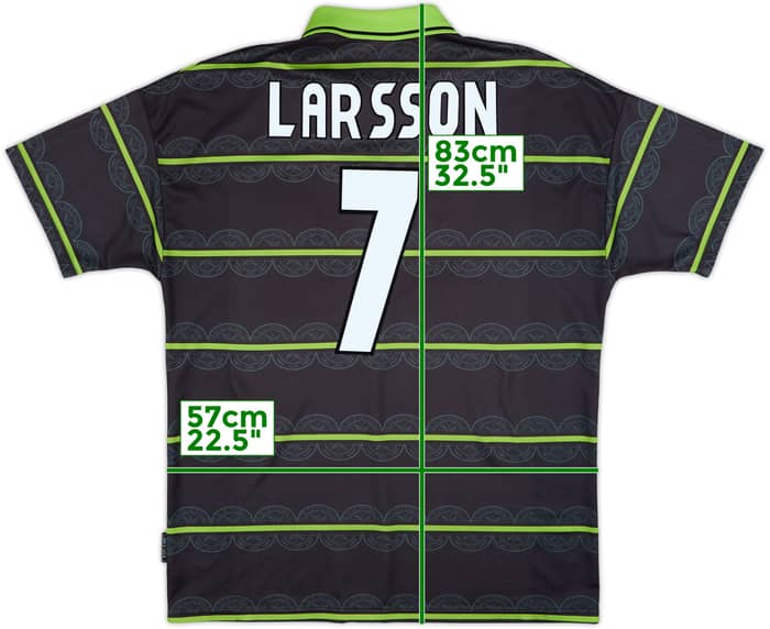 1999-00 Celtic Away Shirt Larsson #7 - 7/10 - (XL)