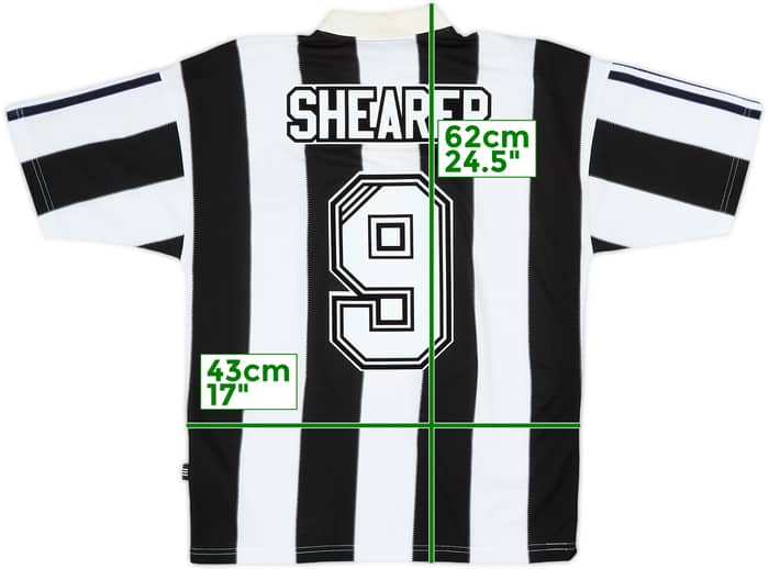 1995-97 Newcastle Home Shirt Shearer #9 - 8/10 - (S)