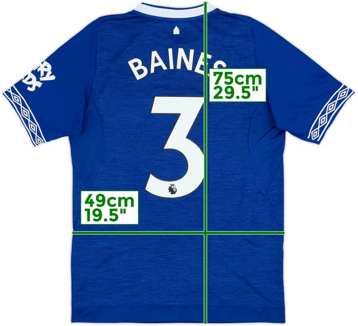 2018-19 Everton Home Shirt Baines #3 - 8/10 - (S)