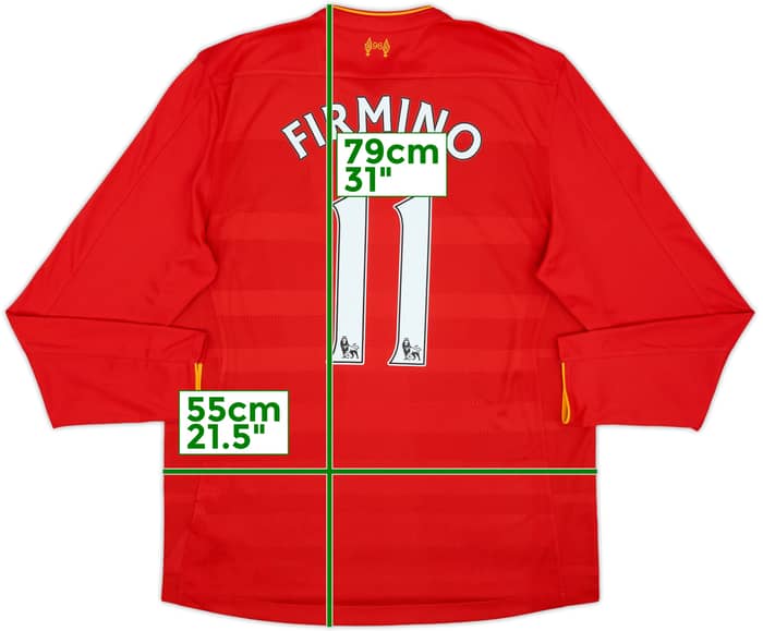 2016-17 Liverpool Home L/S Shirt Firmino #11 - 9/10 - (L)