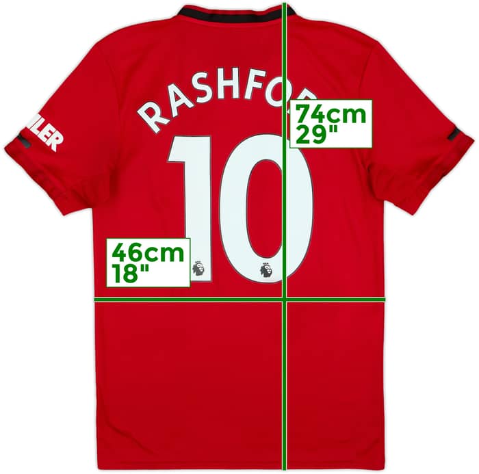 2019-20 Manchester United Home Shirt Rashford #10 - 6/10 - (S)