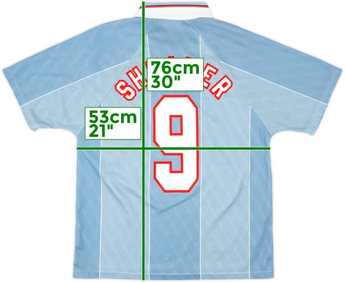 1996-97 England Away Shirt Shearer #9 - 9/10 - (L)