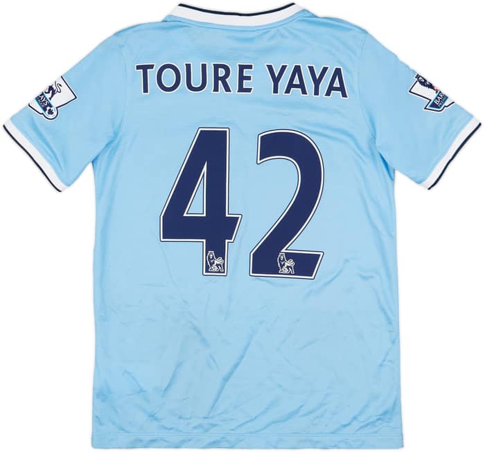 2013-14 Manchester City Home Shirt Toure #42 - 6/10 - (XL.Boys)
