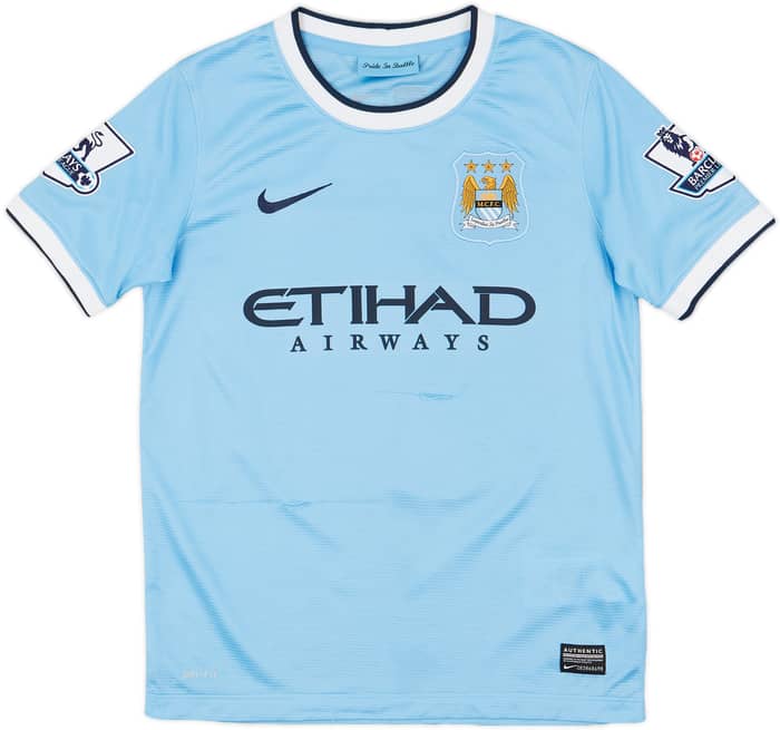 2013-14 Manchester City Home Shirt Silva #21 - 6/10 - (M.Boys)