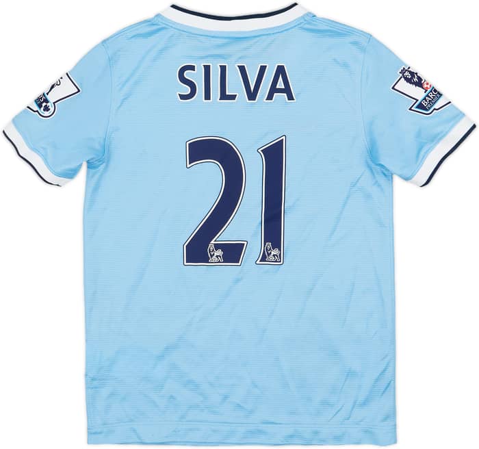 2013-14 Manchester City Home Shirt Silva #21 - 8/10 - (S.Boys)