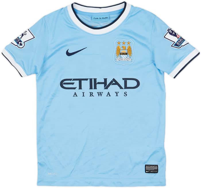 2013-14 Manchester City Home Shirt Silva #21 - 8/10 - (S.Boys)