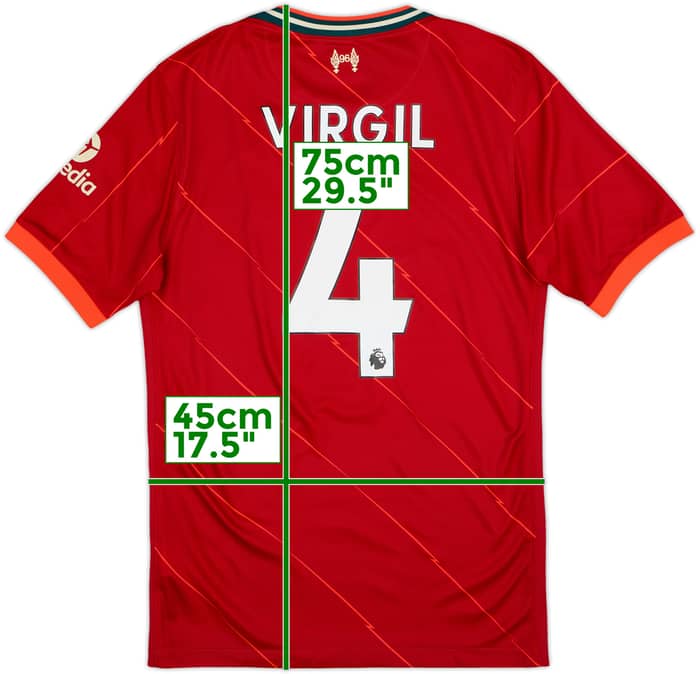 2021-22 Liverpool Home Shirt Virgil #4 - 10/10 - (S)