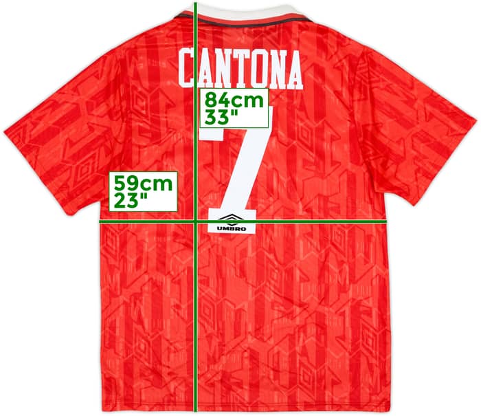 1992-94 Manchester United Home Shirt Cantona #7 - 8/10 - (XL)