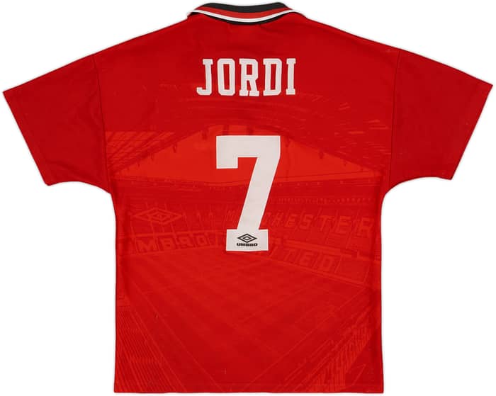 1994-96 Manchester United Home Shirt Jordi #7 - 4/10 - (Y)