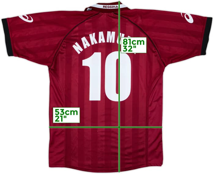 2002-03 Reggina Camiseta Local Nakamura #10 - 8/10 - (XL)