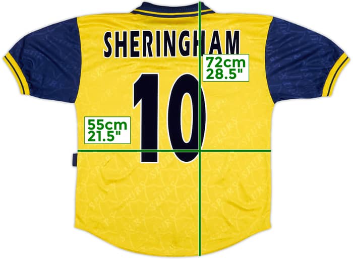 1995-97 Tottenham Third Shirt Sheringham #10 - 9/10 - (M)