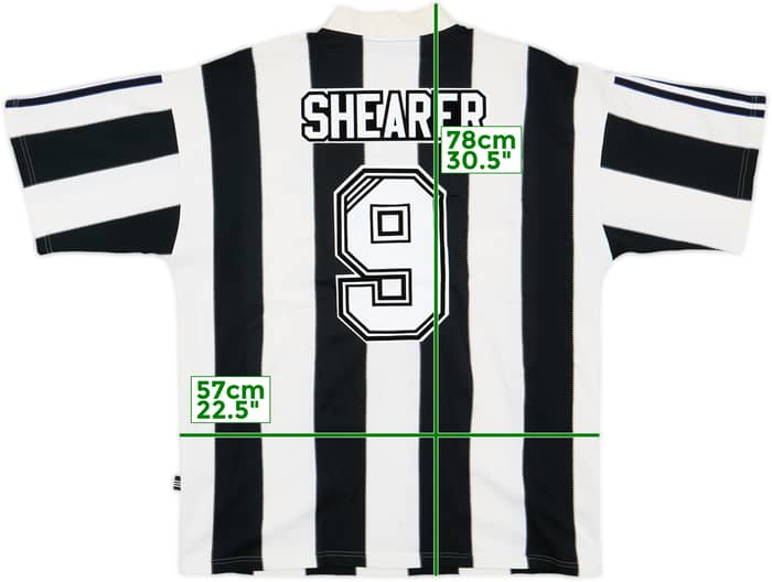 1995-97 Newcastle Home Shirt Shearer #9 - 8/10 - (XL)