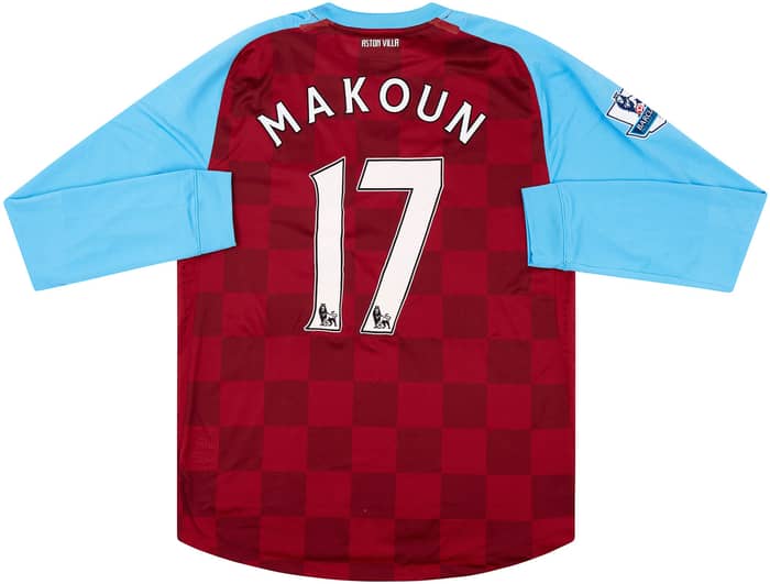 2011-12 Aston Villa Match Issue Home L/S Shirt Makoun #17