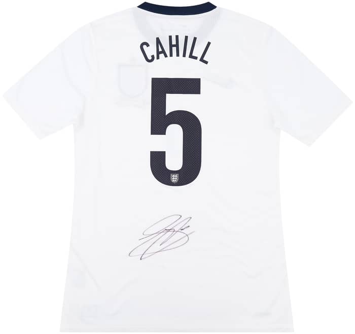 2013 England Match Issue Signed Home Shirt Cahill #5