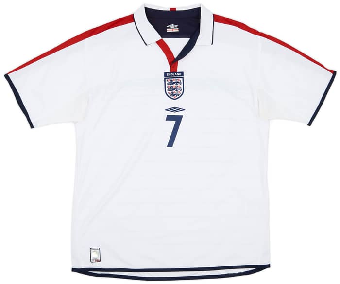 2003-05 England Home Shirt Beckham #7 - 6/10 - (XXL)