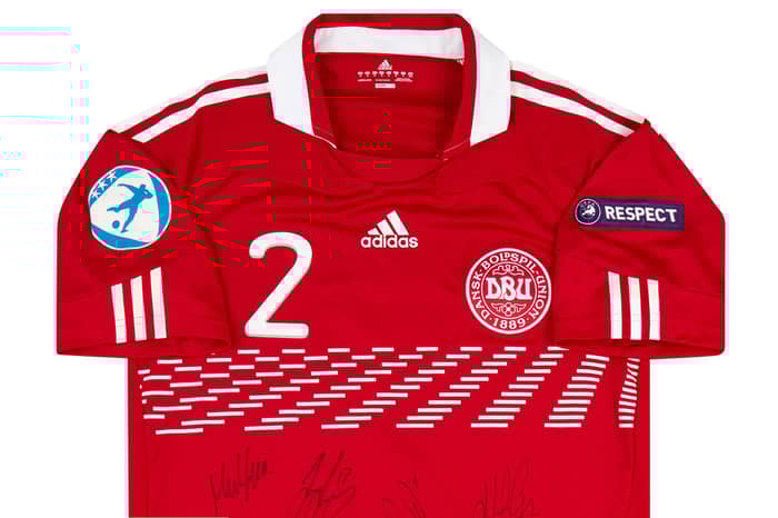 2011 Denmark U-21 Match Issue European Championship Signed Home Shirt Randrup #2